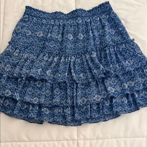 Misa Los Angeles Blue and White Mini Skirt